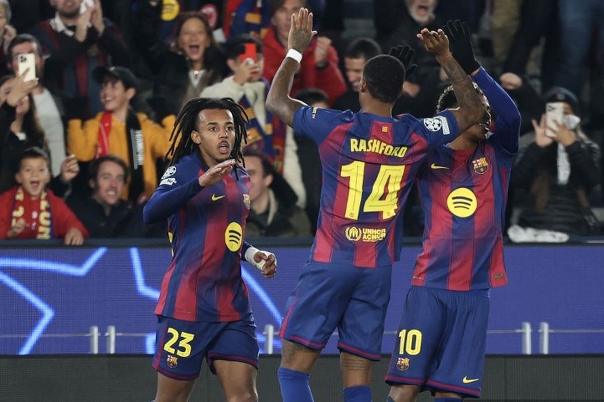 Dua Gol Sundulan Jules Kounde Selamatkan Barcelona, Kalahkan Frankfurt 2-1 di Camp Nou